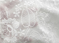 135cm Width x 90cm Length Premium Flower and Leaf Embroidery Cotton Fabric