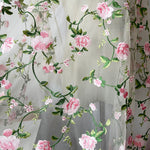 130cm Width x 95cm Length  Full Width Vivid Vine Flower Embroidered Tulle Lace Fabric