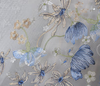 130cm Width x 95cm Length Premium Floral Embroidery Tulle Lace Fabric