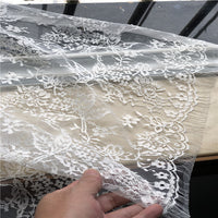 145cm Width x 145cm Length Premium Eyelash Floral Embroidery Lace Fabric
