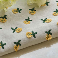 125cm Width x 95cm Length Premium 3D Flower Embroidery Cotton Linen Fabric
