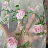 130cm Width x 95cm Length  Full Width Vivid Vine Flower Embroidered Tulle Lace Fabric