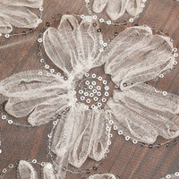 125cm Width x 95cm Length Premium Sequin 3D Abstract Poppy Floral Embroidery Lace Fabric