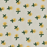 125cm Width x 95cm Length Premium 3D Flower Embroidery Cotton Linen Fabric
