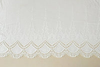 51" Width Vintage Floral Embroidered Cotton Lace Fabric by the Yard