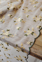 130cm幅の枝の花の庭による刺繍のレースの生地