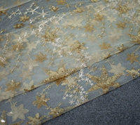 120cm Width x 95cm Length Sequined Stars Embroidery Lace Fabric
