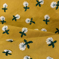 125cm Width x 95cm Length Premium 3D Flower Embroidery Cotton Linen Fabric