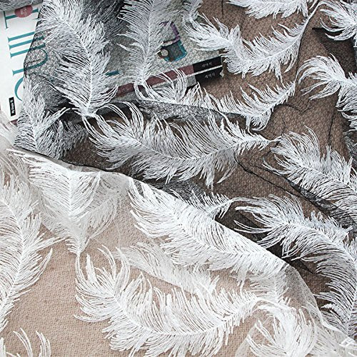 Feather Pattern Lace Hollow Embroidery Fabric by the Yard – iriz Lace