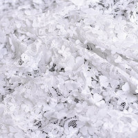 59” Width Off White Embroidery Lace Fabric with 3D Flowers by the Yard